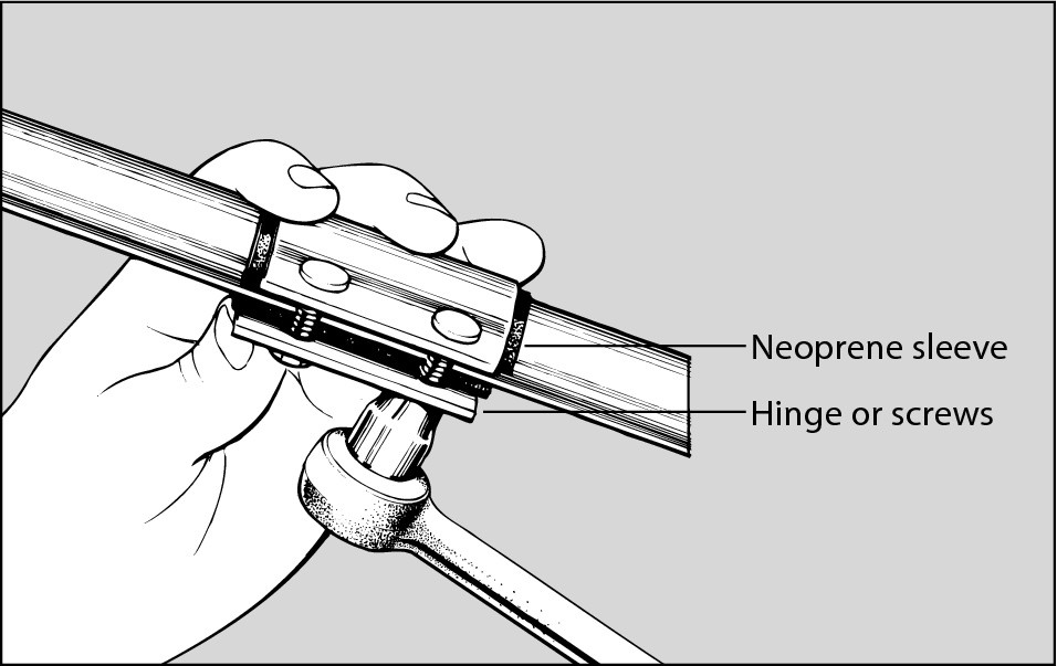 Figure 3-10: After using a pipe clamp for emergency repairs, remember to make a permanent repair as soon as you can.